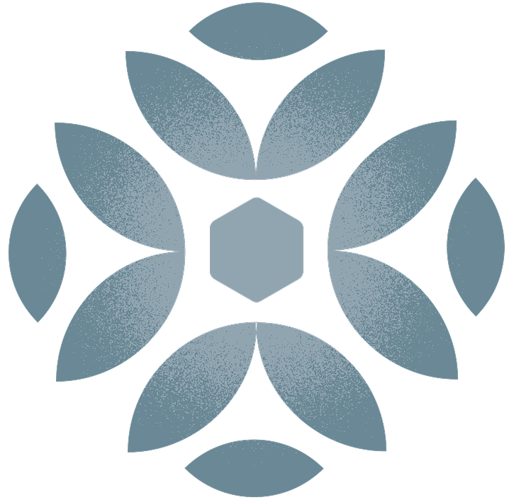 Floral Geometric Blue Gray